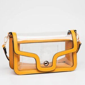 NWT Yellow Stadium Approved Clear Crossbody Shoulder Bag Gameday & Concert purse